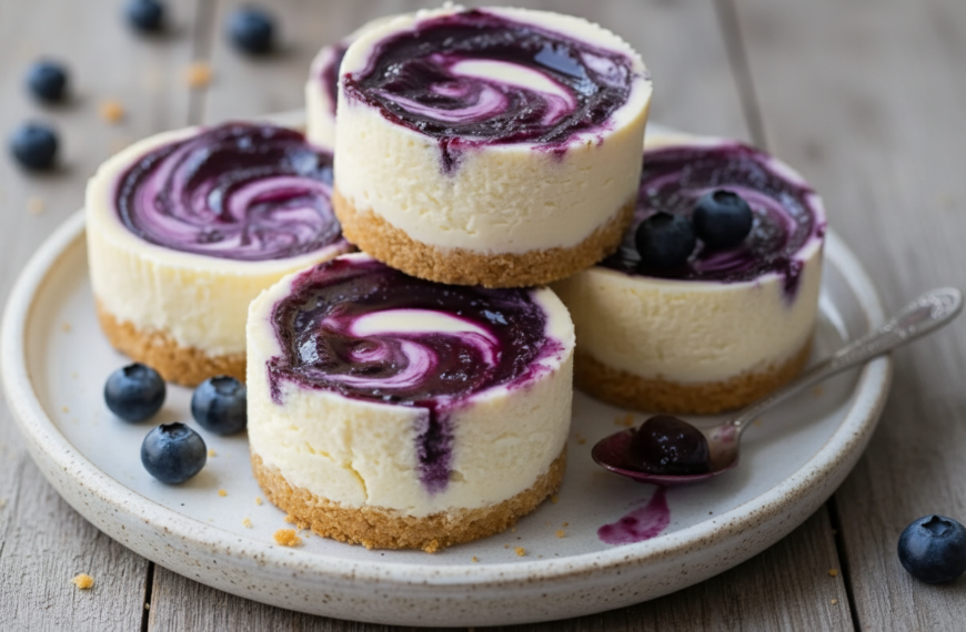 Juicy Mini Lemon Blueberry Cheesecakes