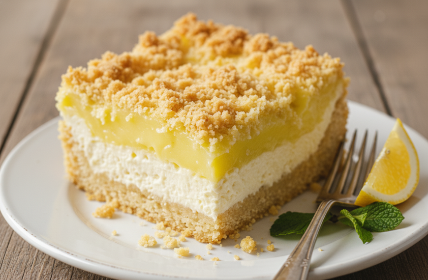 Lemon Cream Cheese Dump Cake | Delectable Meal