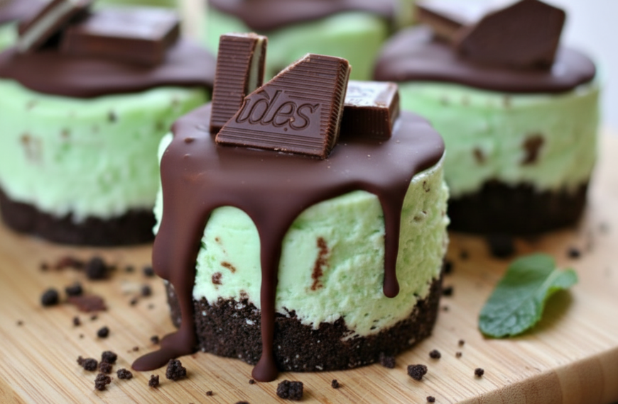 Andes Mint Mini Cheesecakes