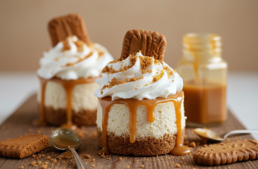 No Bake Mini Biscoff Cheesecakes (Easy Recipe!)