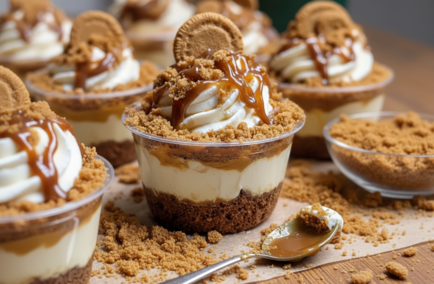 Delicious cookie cheesecake topped with whipped cream, caramel sauce, and cookies, perfect for desse.