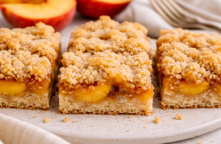 These peach bars have a buttery shortbread crust, and they’re the&hellip;