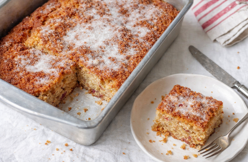 Moist, tangy rhubarb cake, a simple spring dessert made with fresh&hellip;