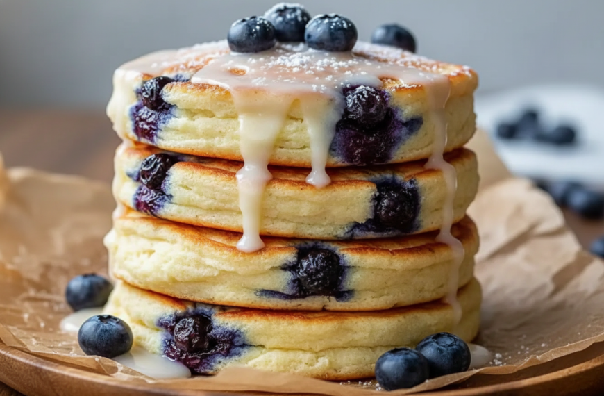 Fluffy Cottage Cheese Blueberry Cloud Pancakes