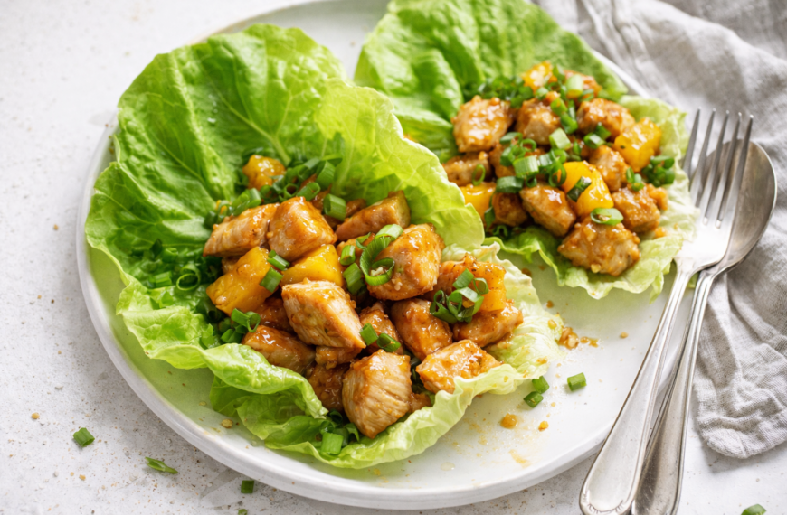 Fresh chicken mango lettuce wraps, topped with a sweet-tangy glaze, make&hellip;