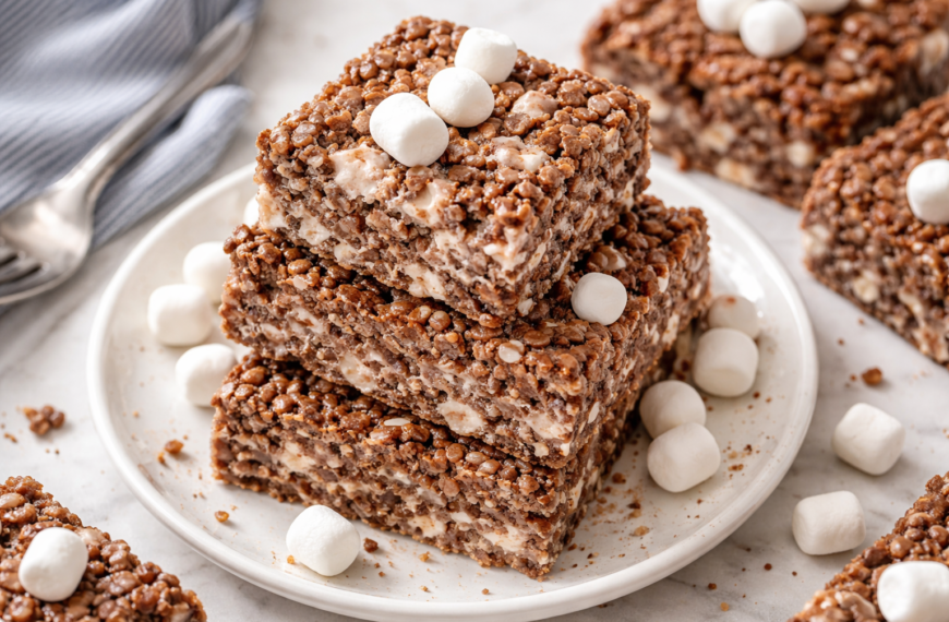 Make chocolate marshmallow crispy bars at home, a simple 4-ingredient recipe&hellip;