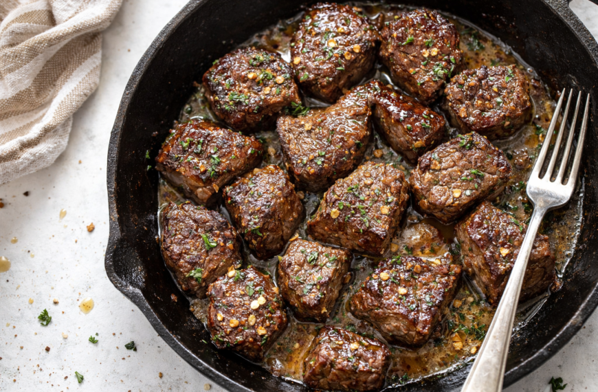 Make restaurant-style cowboy butter steak bites at home, a simple, one-pan&hellip;
