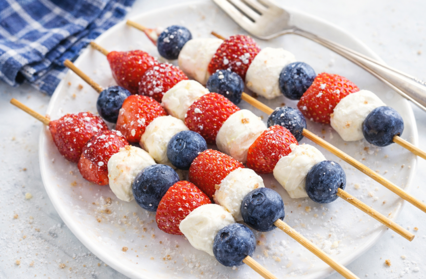 Create festive, patriotic fruit kabobs for your summer party, a healthy&hellip;