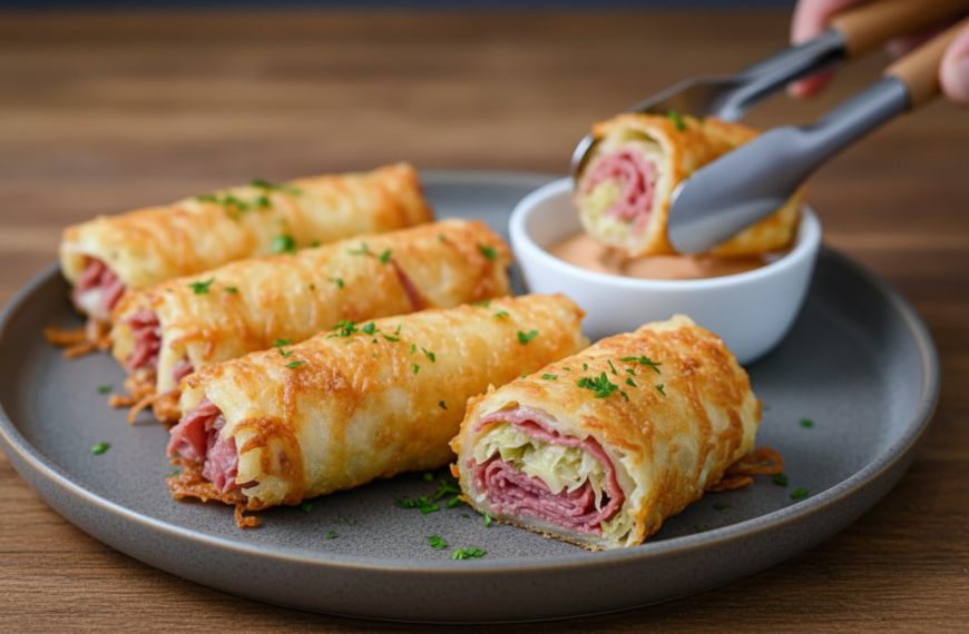 Keto Crispy Reuben Roll-Ups