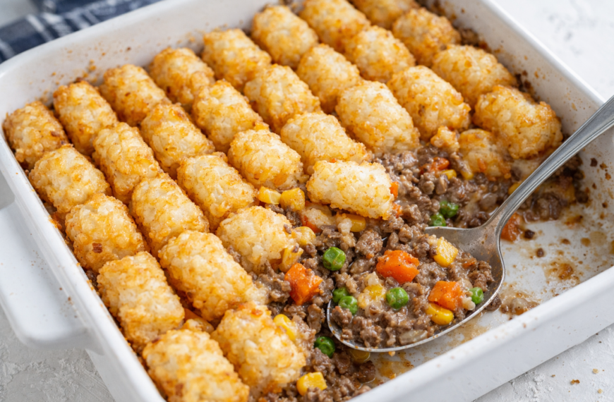 Layer seasoned beef, fresh vegetables, and crispy tots, for a simple,&hellip;