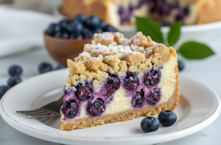 Zesty Lemon Blueberry Crumble Cheesecake That Steals Every Bite
