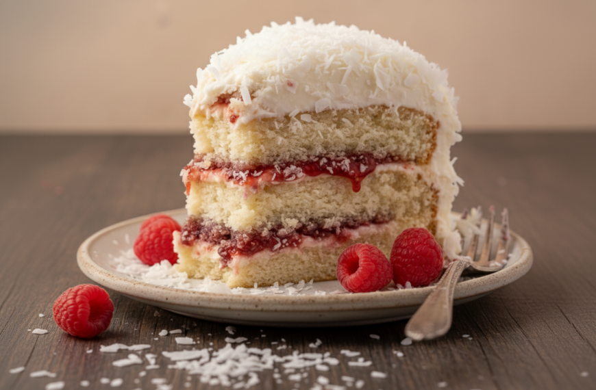 Raspberry Surprise Coconut Snowball Cake – Baker by Nature
