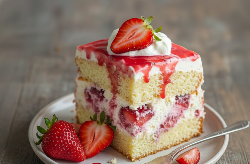 Delicious strawberry shortcake with fresh strawberries and whipped cream. Perfect dessert for any oc.