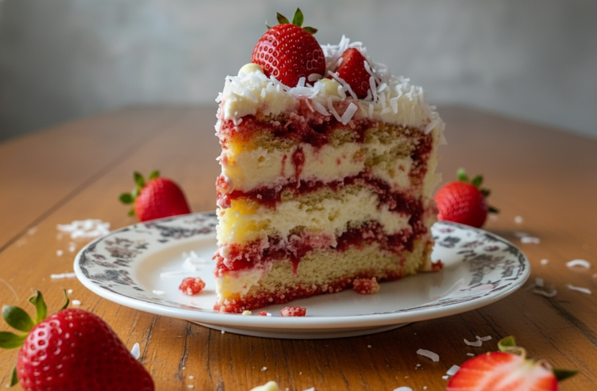 Strawberry Earthquake Cake