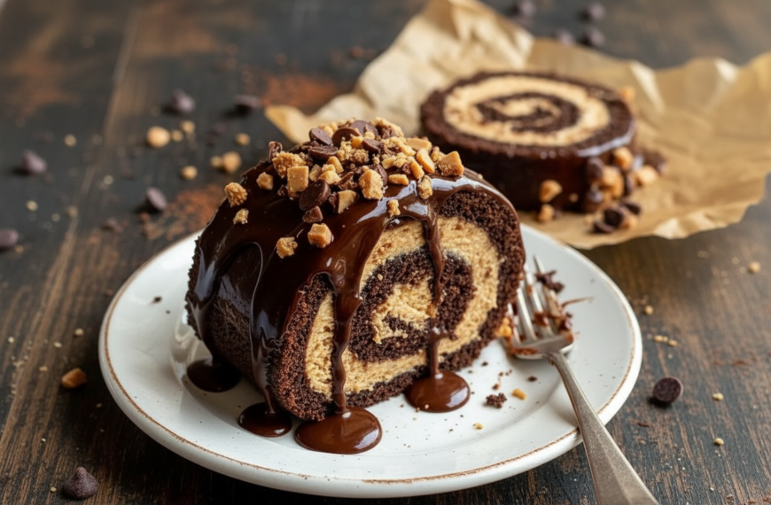 Irresistible Peanut Butter Cup Chocolate Roll