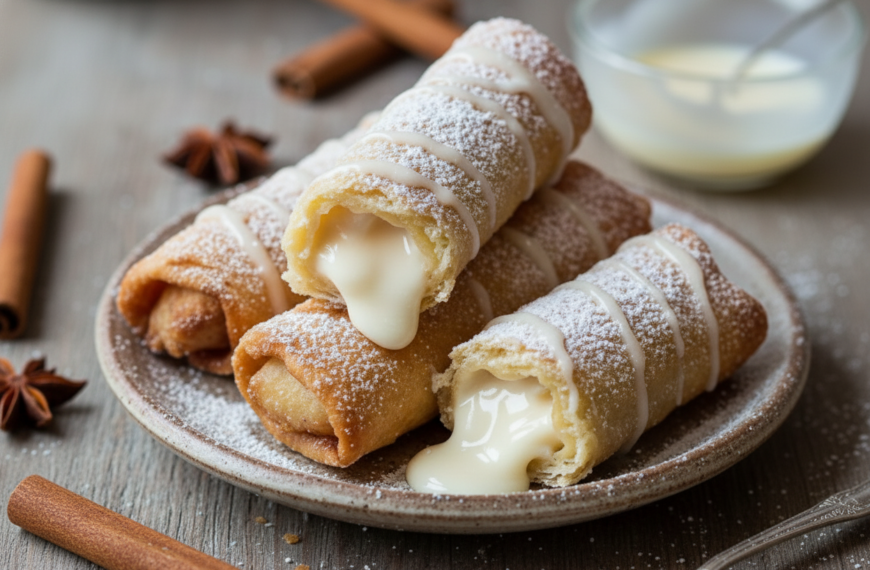 Peach Cobbler Egg Rolls Recipe