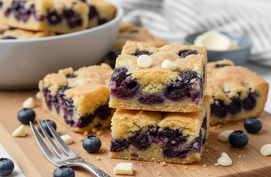 One Bowl Blueberry Blondies