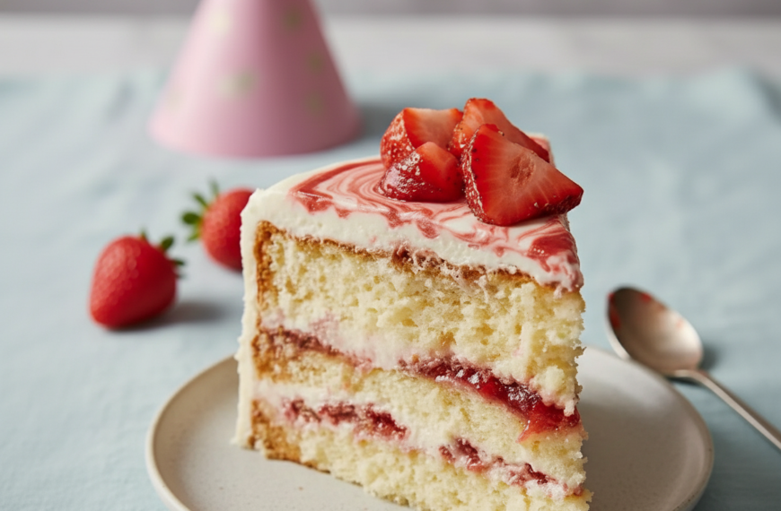 Creamy Birthday Strawberry Shortcake
