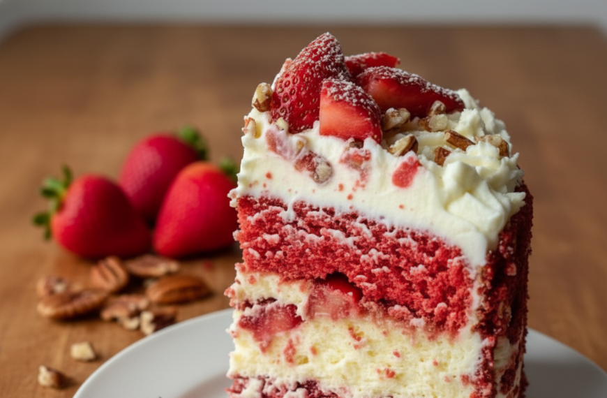 Strawberry Earthquake Cake