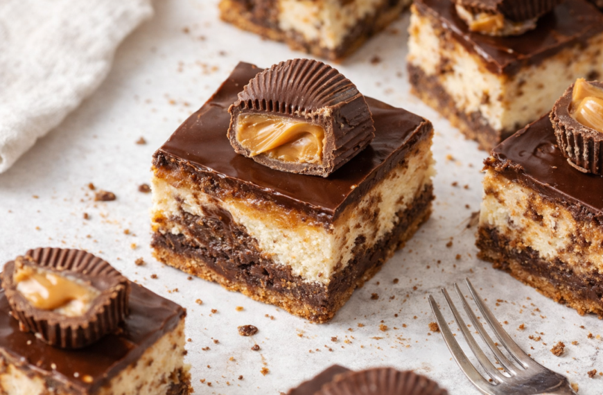 No-bake peanut butter cheesecake bars, with a rich chocolate topping, are&hellip;