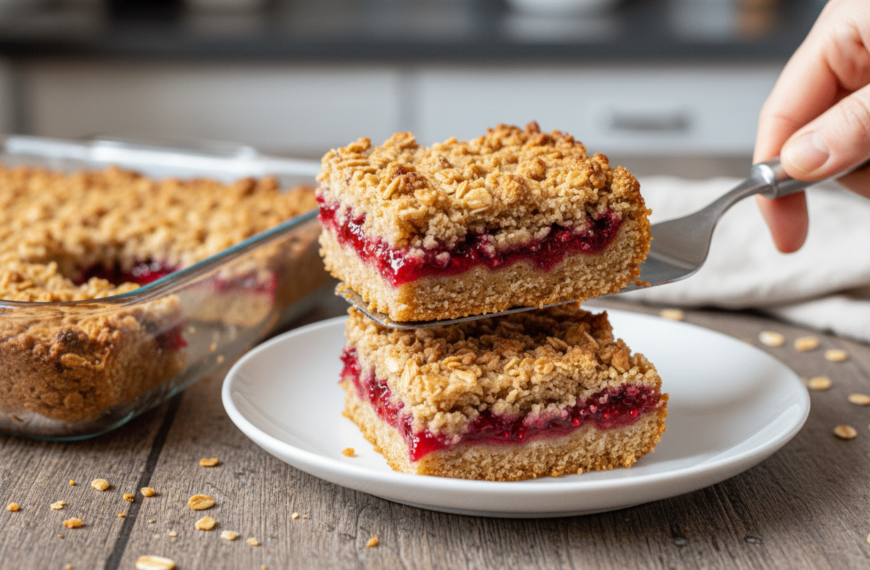 Raspberry Oatmeal Crumble Bars