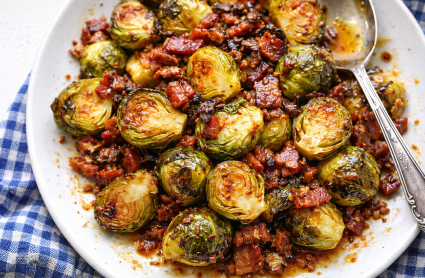 Caramelized roasted Brussels sprouts, finished with a sweet bacon glaze, make&hellip;