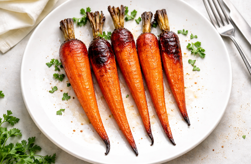 Sweet, caramelized roasted carrots, a healthy side dish that comes together&hellip;