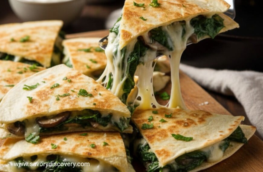 Easy Mushroom and Spinach Quesadillas