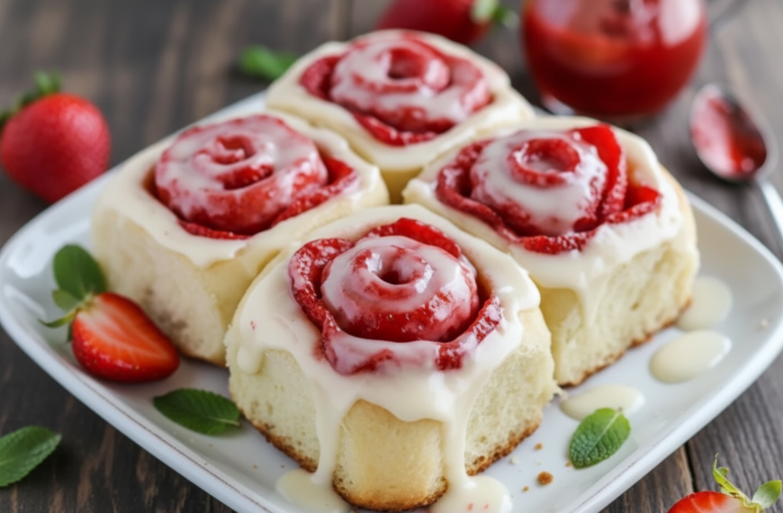 Strawberry Cheesecake Cinnabon Rolls