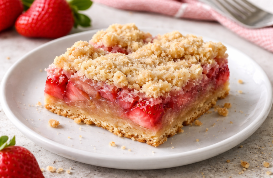 Sweet, tart strawberry rhubarb filling, with a buttery crumb topping, makes&hellip;