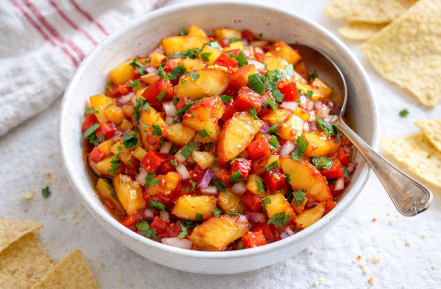 This Sweet Peach Salsa Recipe, with Bell Pepper and Lime, Is&hellip;