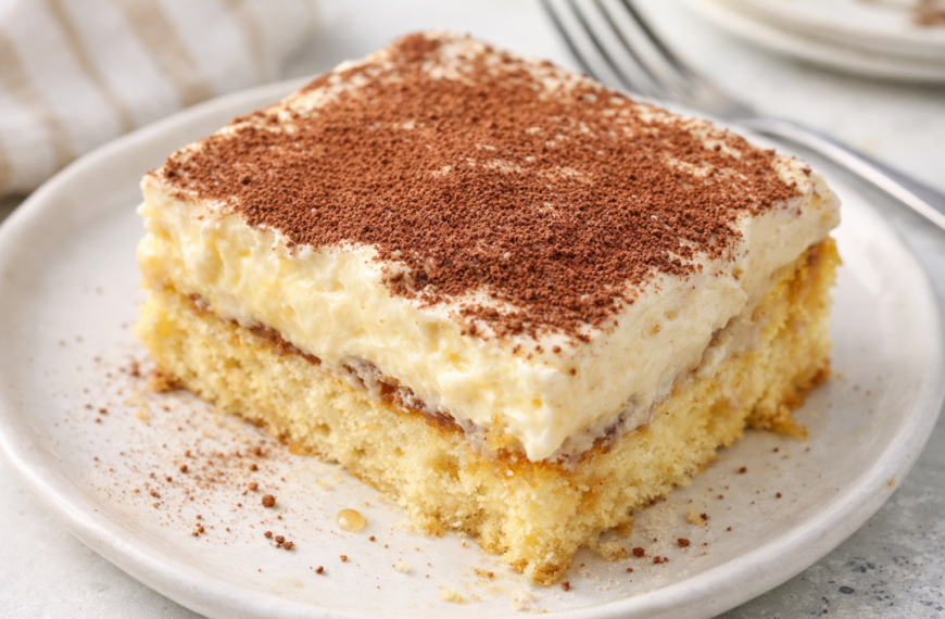 This easy tiramisu poke cake recipe, a coffee lover’s dream, soaks&hellip;