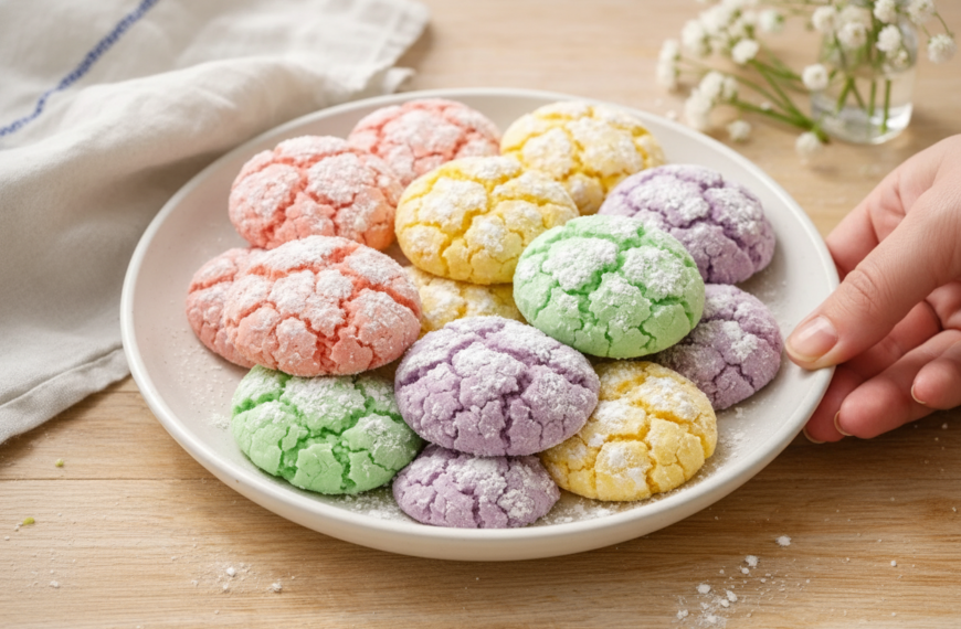 Springtime Crinkle Cookies – Easy, Colorful, and Delicious