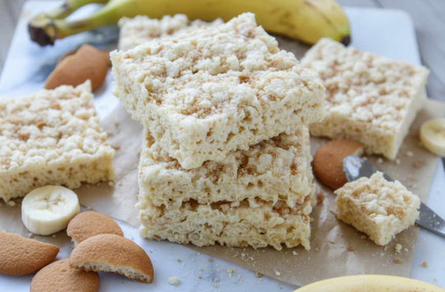 Banana Pudding Rice Krispie Treats – Baking You Happier