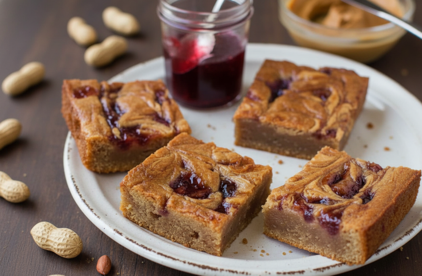 Peanut Butter and Jelly Blondies