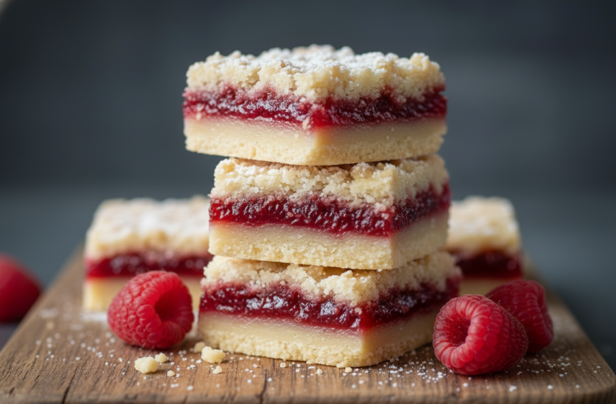 Raspberry Almond Shortbread Bars Recipe