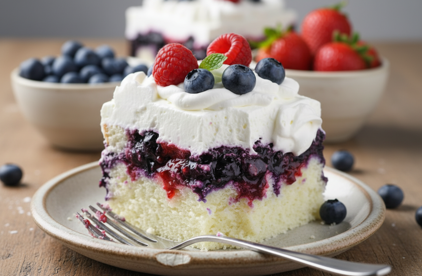 Summer Berry Poke Cake