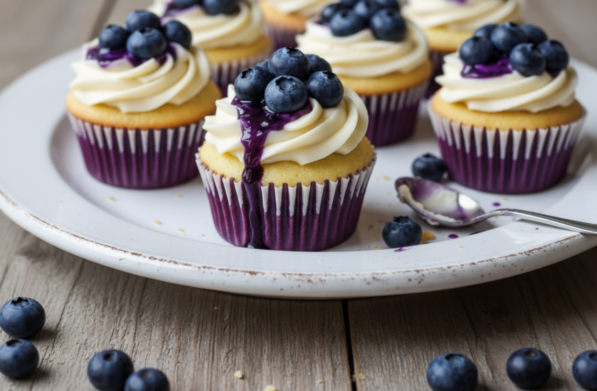 White chocolate blueberry cheesecake cupcakes