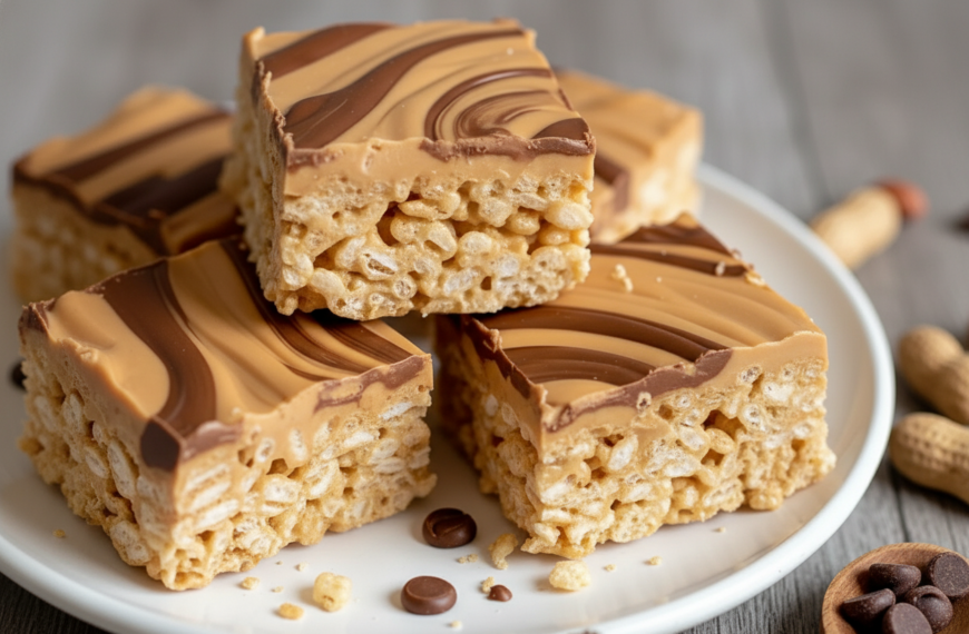 Peanut Butter Rice Krispie Treats with Chocolate Swirl – Emma’s Cake&hellip;