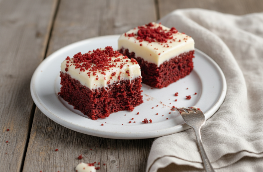 Red Velvet Brownies with Cream Cheese Frosting – Indulgent & Fudgy