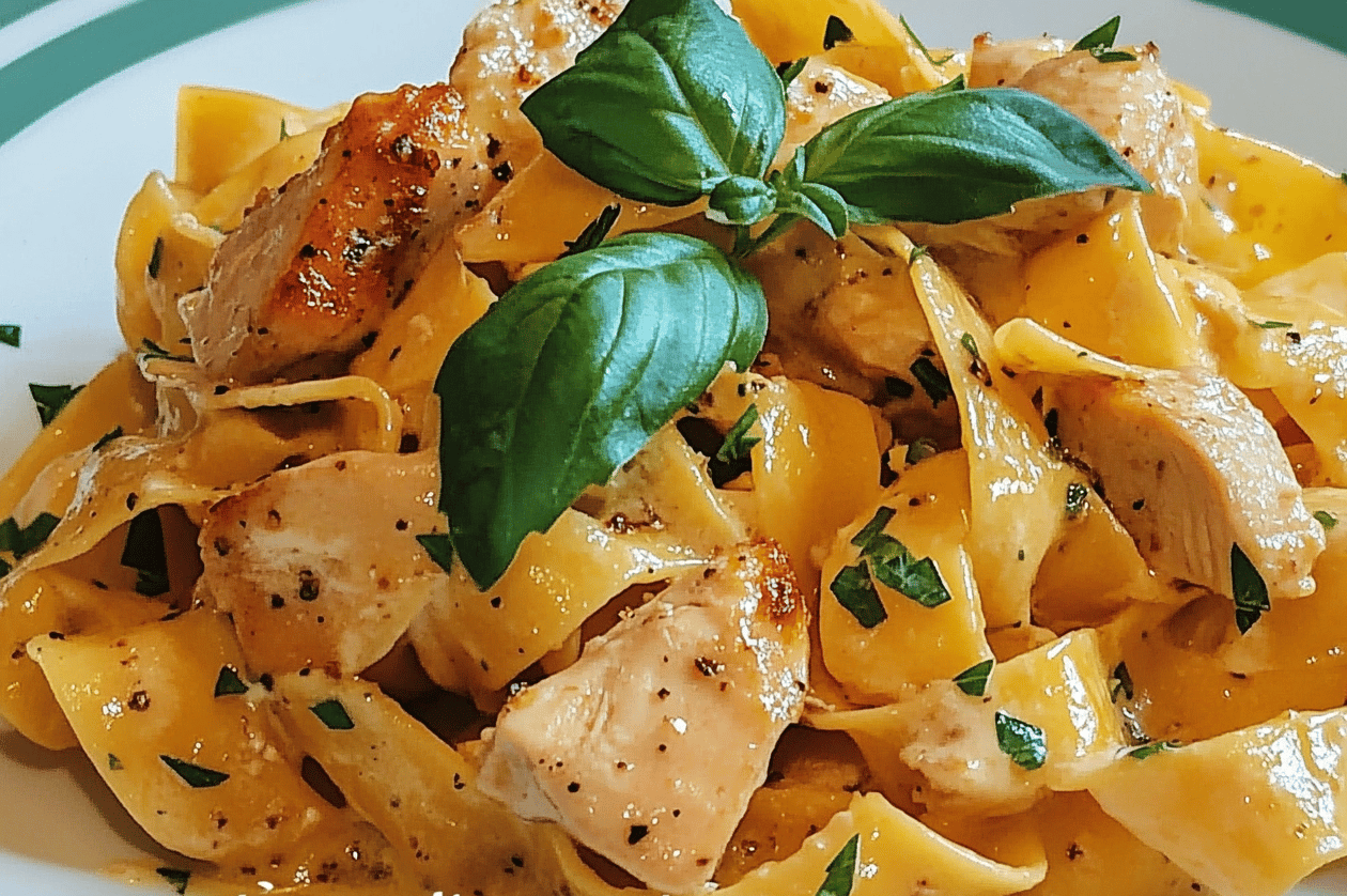 Creamy Chicken Pappardelle Recipe, Easy Cozy Dinner for Two